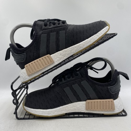 Adidas NMD R1 Black White Trainers Size UK 4 Womens Knit Gym Running Yoga Boost - Picture 2 of 8