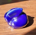 Vintage Van Briggle Rabbit Bunny Cobalt Blue Early 2000's 3"x2" Signed