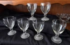 Vintage Set of 6 Anchor Hocking Bubble Foot Clear Footed Juice/Wine Goblets.