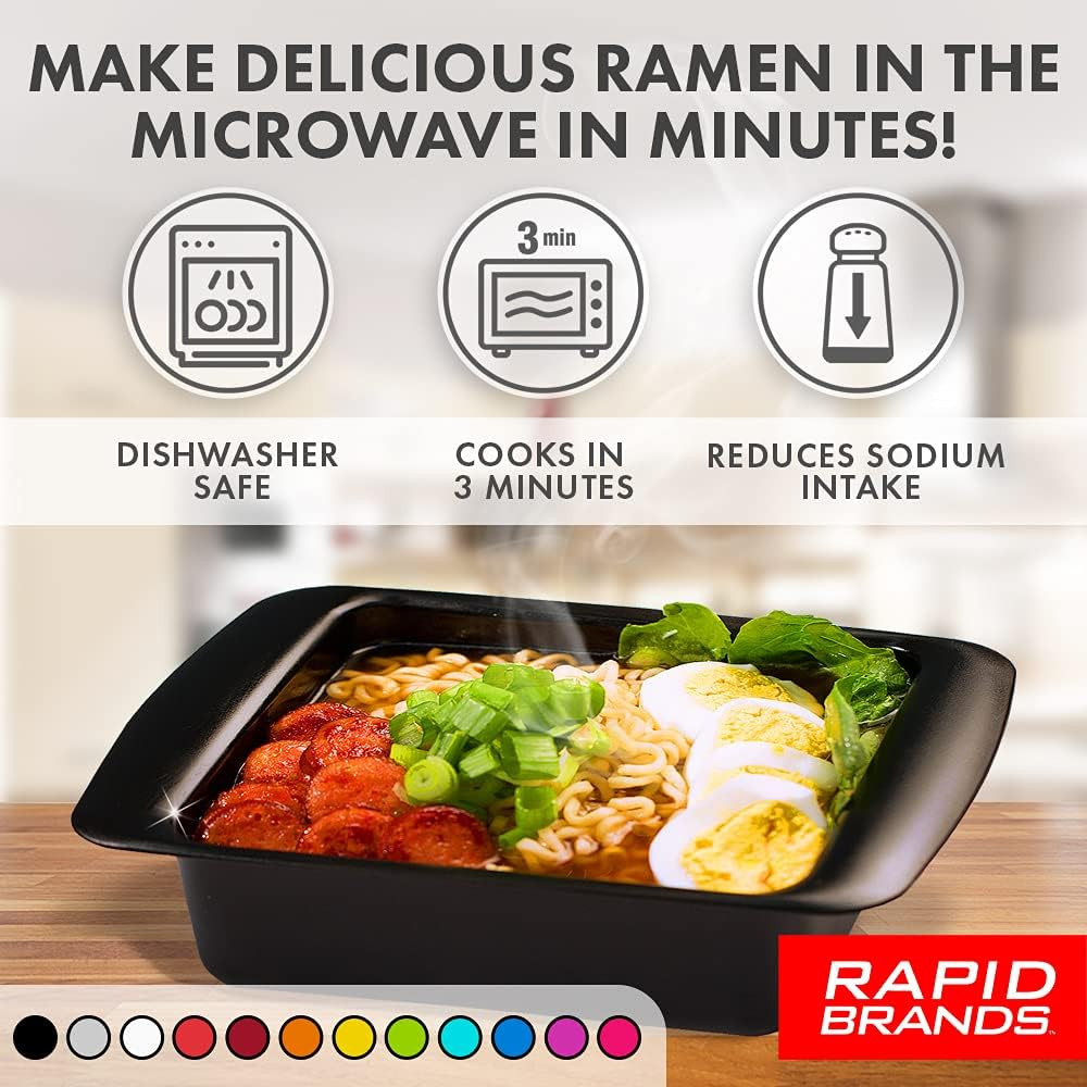 Rapid Ramen Cooker | Microwavable Cookware for Instant Ramen | BPA Free and Dish