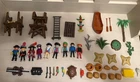 Vintage Playmobil Lot w/ 9 Pirates Treasure Chest Coins Gold Island Accessories