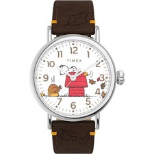 New Timex X Peanuts Snoopy Special Edition Brown Thanksgiving Watch TW2W44300