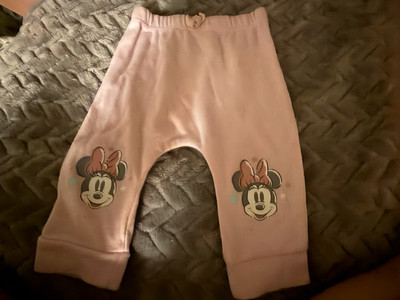 Disney Baby Minnie Mouse Pink Pull-On Jogger Pants 0-3 Months Elastic Waist