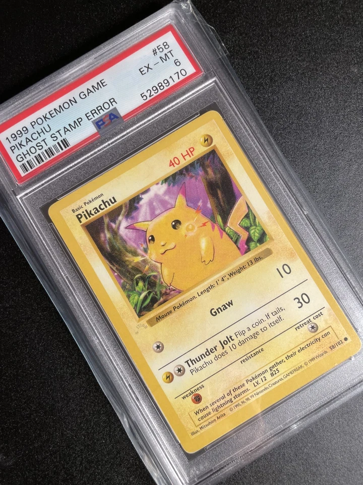 1999 Pikachu Ghost Stamp Error PSA 6 - 1st edition error - Image 3 of 3