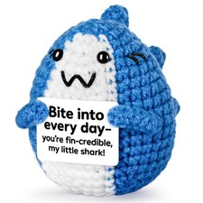 Positive Crochet Animals Shark - Emotional Support Crochet Gifts for Women Me...