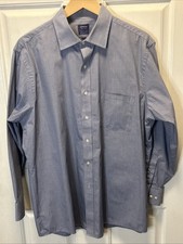 Arrow Classic Fit Wrinkle-Free Men  s Dress Shirt 16  16.5 32/33 Blue Excellent