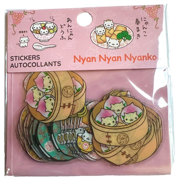 Nyan Nyan Nyanko Die Cut Stickers Chinese Restaurant San-x 2024 GS4029 CAT pink