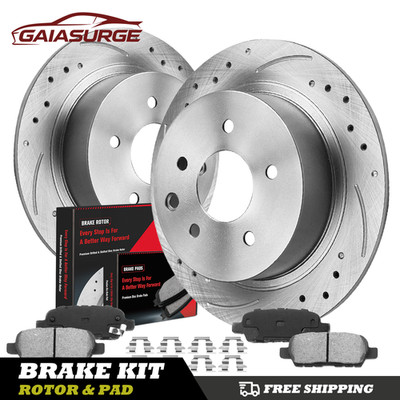 Rear Disc Slotted Brake Rotors Ceramic Pads Kits for Nissan Altima Sentra V6