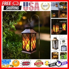 Solar Lantern Outdoor,Garden Hanging Lantern- PVC Waterproof 3 LED Flickering...