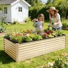8×4×2 FT Galvanized Planter Box,Outdoor Above Ground Planter Garden Box Kits