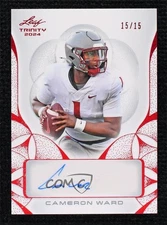 2024 Leaf Trinity Red 15/15 Cam Ward Cameron Ward #BA-CW2 Auto 1co7
