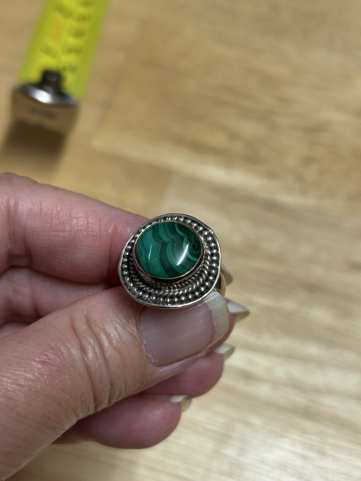 Malachite Sterling Silver Ring