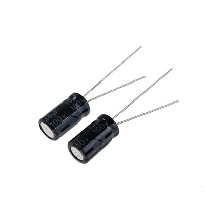 (2 PACK) 10uF 100V 10MFD 5x11mm Aluminum Electrolytic Capacitor US Seller