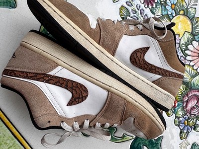 Nike Air Jordan 1 Low SE Brown Elephant Hemp/British Tan Gr. 43 US9.5 getragen