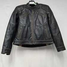 Black Brand Vintage Rebel Leather Jacket Brown Womens Medium CLOSEOUT Was 299.95