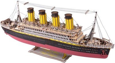 Bitopbi Large Size Titanic Model 3D Wooden Puzzles Cruise Ship English Versio...