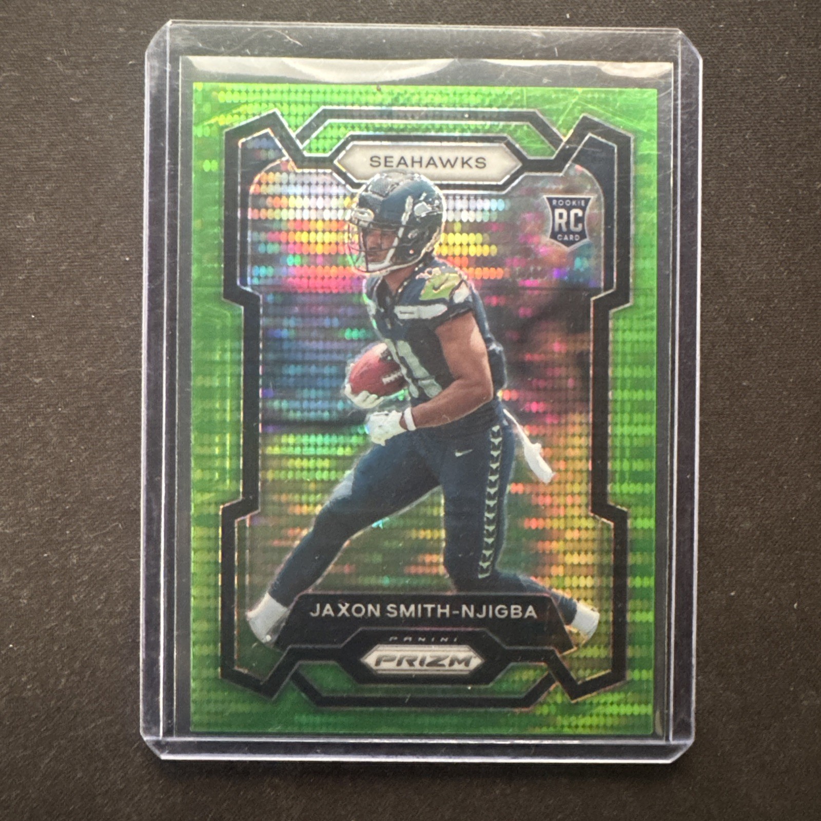 2023 Panini Prizm - Rookies Jaxon Smith-Njigba #390 Neon Green Pulsar Prizm (RC)