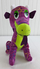 Purple Sparkle Dragon Plush Stuffed Animal Green Eyes Security Toy Prize 9"