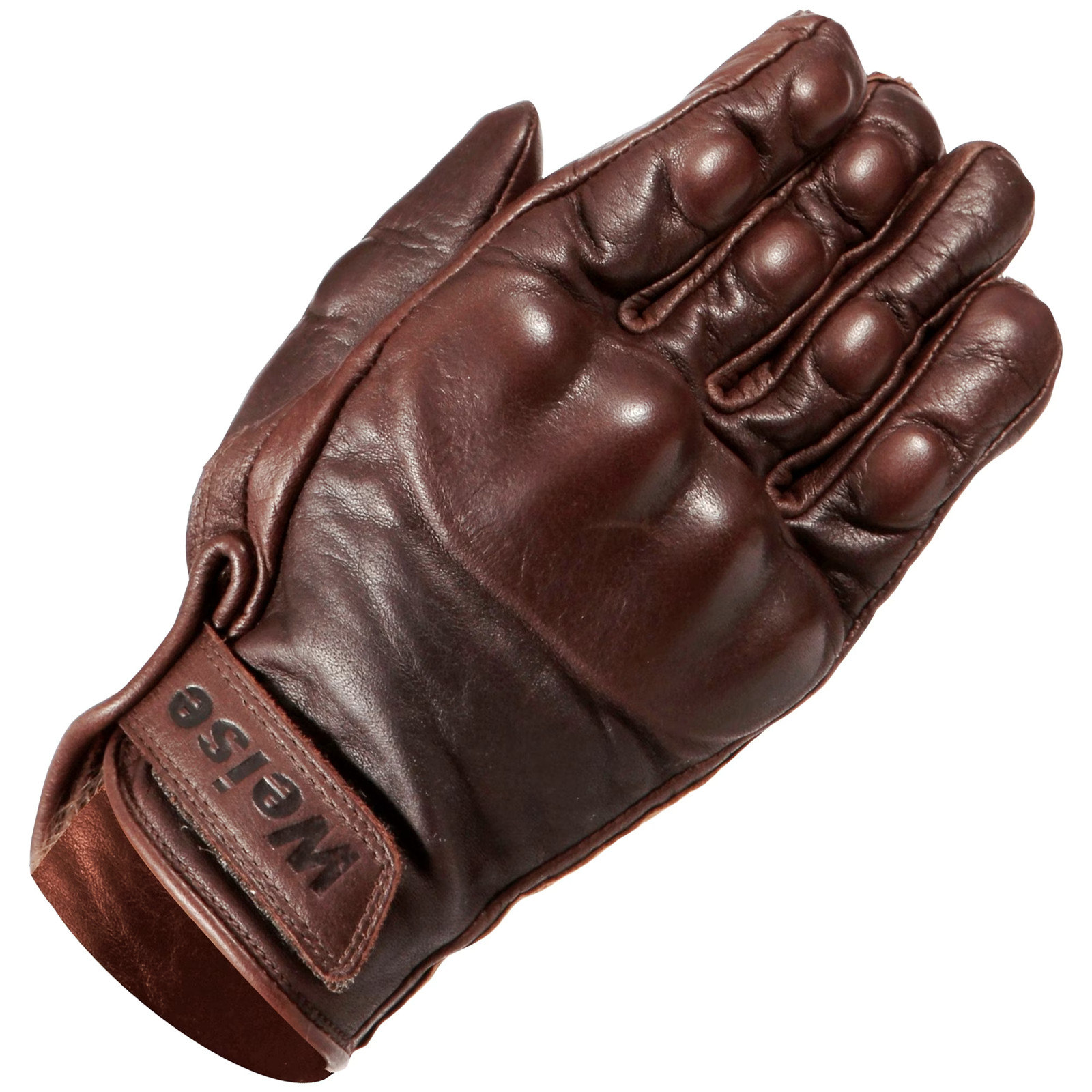 Weise Victory Short Leather Motorcycle Motorbike Gloves - Brown
