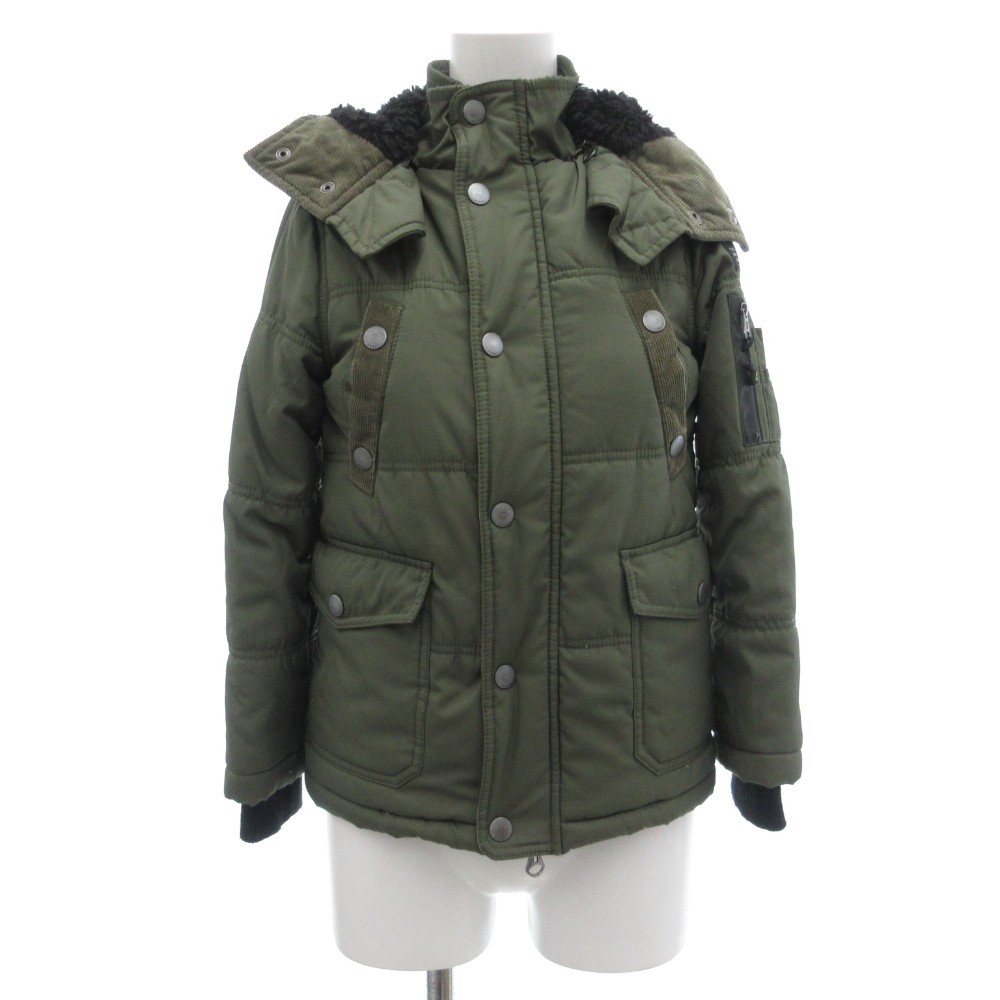 Diesel Khaki Padded Military Jacket Hooded Zip Boa Corduroy Diesel Khaki Padded Military Jacket Hooded Zip Boa Corduroy