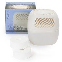 ClayR Reusable Dehumidifier White 1000ml with 2 Refill Tabs Anti Spill Design