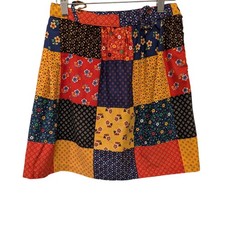 Vintage Handmade Patchwork Flare Skirt Floral 80s Cottage Prairie Twee Y2K