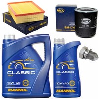MotoröL Filter Set 10W-40 6 Liter + ÖLablassschraube FüR Audi A4 2.4 163 170 PS