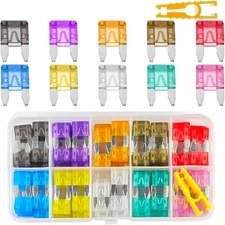 120PCS Car Fuse Assortment Kit, Vehicle Mini Blade Fuses with Puller Tool 2A 3A