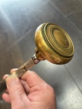 Original Brass 30s Ribbed Vintage Usa Made Shift Knob Chopper Knuckle Pan