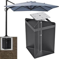 Heavy Duty In-Ground Umbrella Base, Black -Heavy Duty In-Ground Umbrella Base