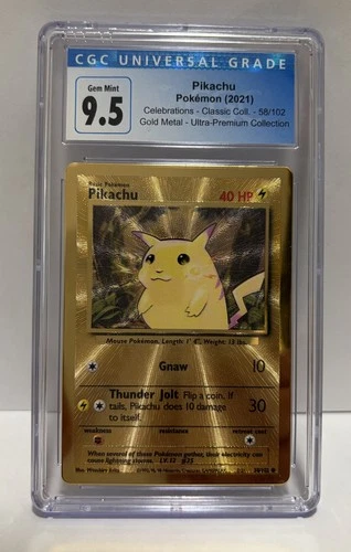 2021 Pokemon Celebrations Gold Metal Ultra Premium UPC #58 Pikachu CGC 9.5