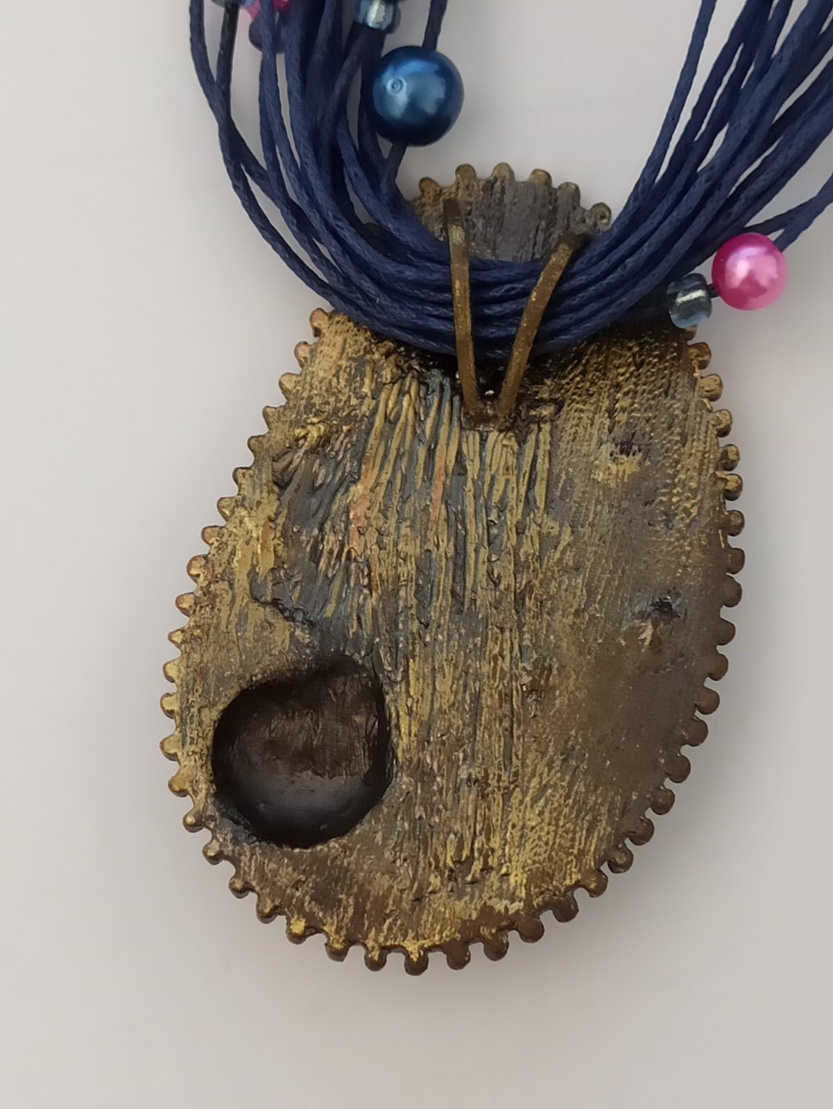 Statement Multi Strand Necklace Enamel Amorphic P… - image 5