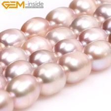 Olivary Rice Cultured Freshwater Gemstone Pearl Beads For Jewelry Making 8-9mm