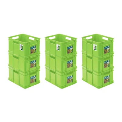 9 x boîte conteneur boîte empilable PAFEN vert 16 L Eco Eurobox boîte empilab... - Photo 1/4