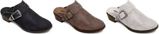 Minnetonka Women's Billie Leather Western Buckle Slip-On Mules Clog $99
