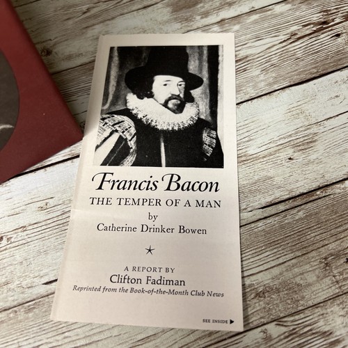 Francis Bacon The Temper of a Man by Catherine Drinker Bowen HC/DJ (1963) - Picture 3 of 21
