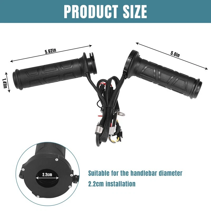 ATV Universal Warm Grip Electric Hand Heated Grips Handlebar Warmer Motorcycle - Image 4 of 4