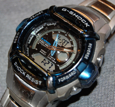 RARE! Casio G-Shock Blue Bezel G540D-2AV Stainless Steel NEW