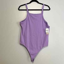 BP Purple Ribbed Tank Style Thong Bodysuit NEW XL