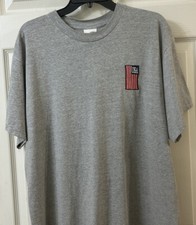 Vintage T Shirt Gray Men’s XL SPORTY by J.K. Star USA Embroidered Flag USA Made