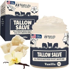 Beef Tallow for Skin, Organic Grass-Fed Whipped Beef Tallow and Honey Balm Anti 