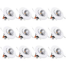 12/24/48-Pack 6 Inch 10W Adjustable LED Recessed Downlight, 2700K, Open Box