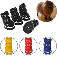 4Pcs/Set Pet Dog Shoes Winter Snow Boots Warm Fleece Puppy Waterproof Rain Shoes