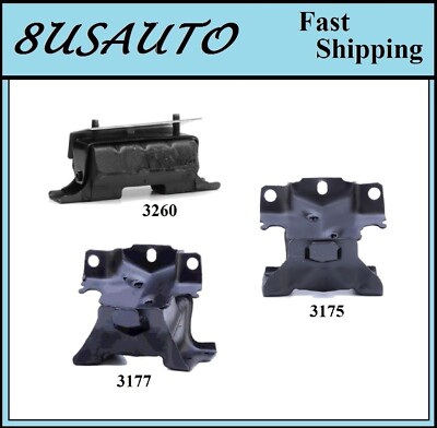 3PCS MOTOR & TRANS MOUNT FIT 2003-2005 GMC SAVANA 2500 4WD 4.8L,5.3L, 6.0L -AUTO