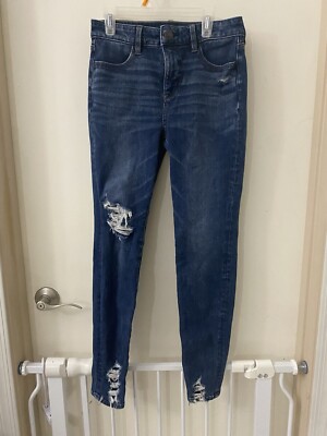 American Eagle The Dream Jean Hi-Rise Jegging Distressed Denim Size 4 Regular