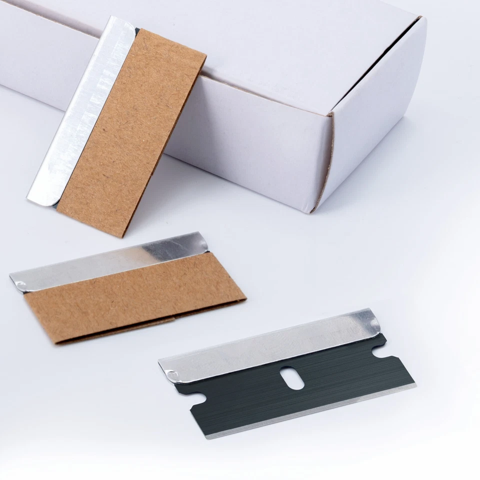 100 peças lâmina de aço carbono sobressalente de 1,5 polegadas para limpeza raspadores de barbear envoltório de vinil - Imagem 2 de 4