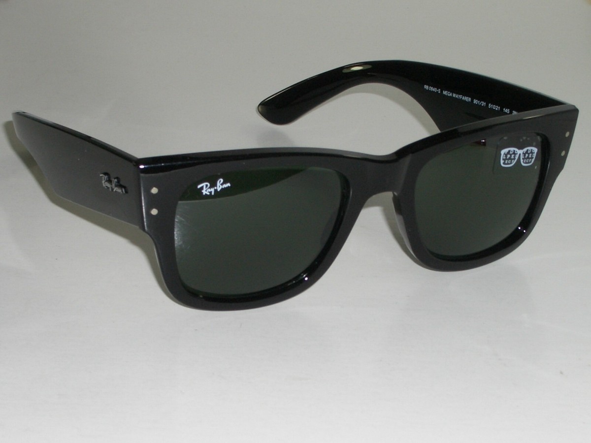 51[]21 145 RAY BAN RB 0840-S 901/31 SHINY BLACK G15 MEGA WAYFARER