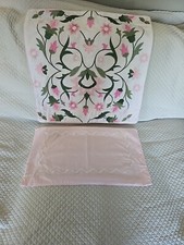 HOTEL COLLECTION set Of 2 Decorative Pillows Pink White Emborderied Covers