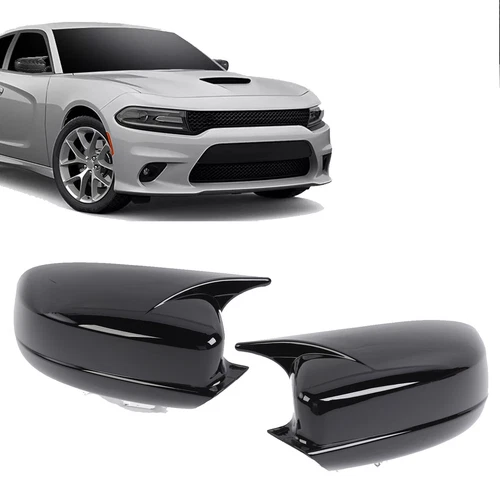 FOR 11-23 DODGE CHARGER SCAT SRT M STYLE GLOSS BLACK SIDE VIEW MIRROR COVER CAP
