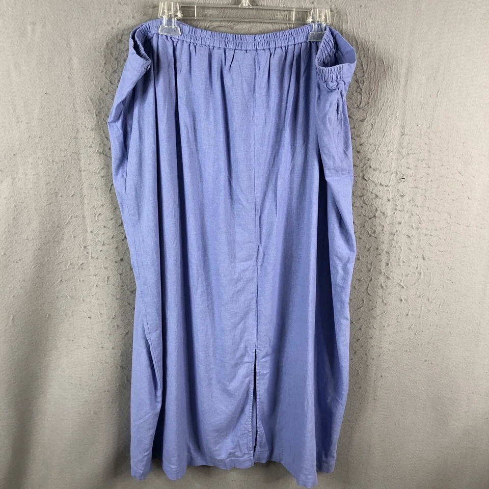 Falda Maggie Barnes Mujer 28W Talla Grande Azul Cremallera Lateral Cintura Elástica Maxi Playa Foto 2 de 4